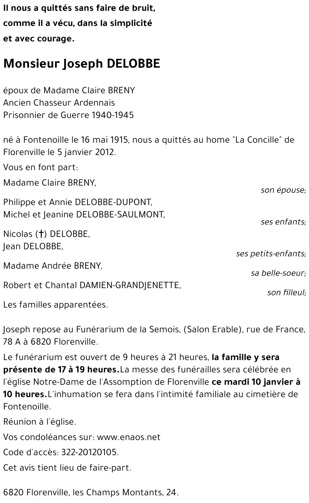 Joseph DELOBBE
