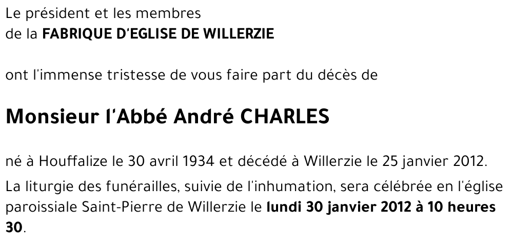 l'Abbé André CHARLES