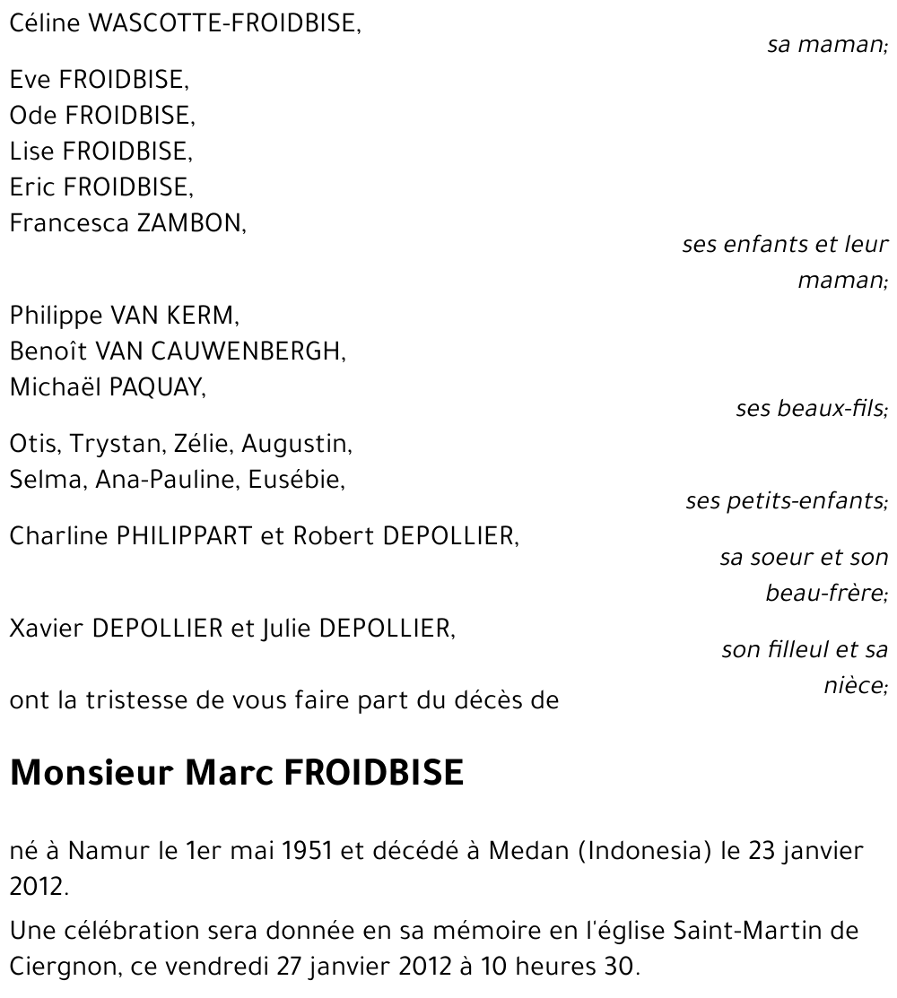 Marc FROIDBISE