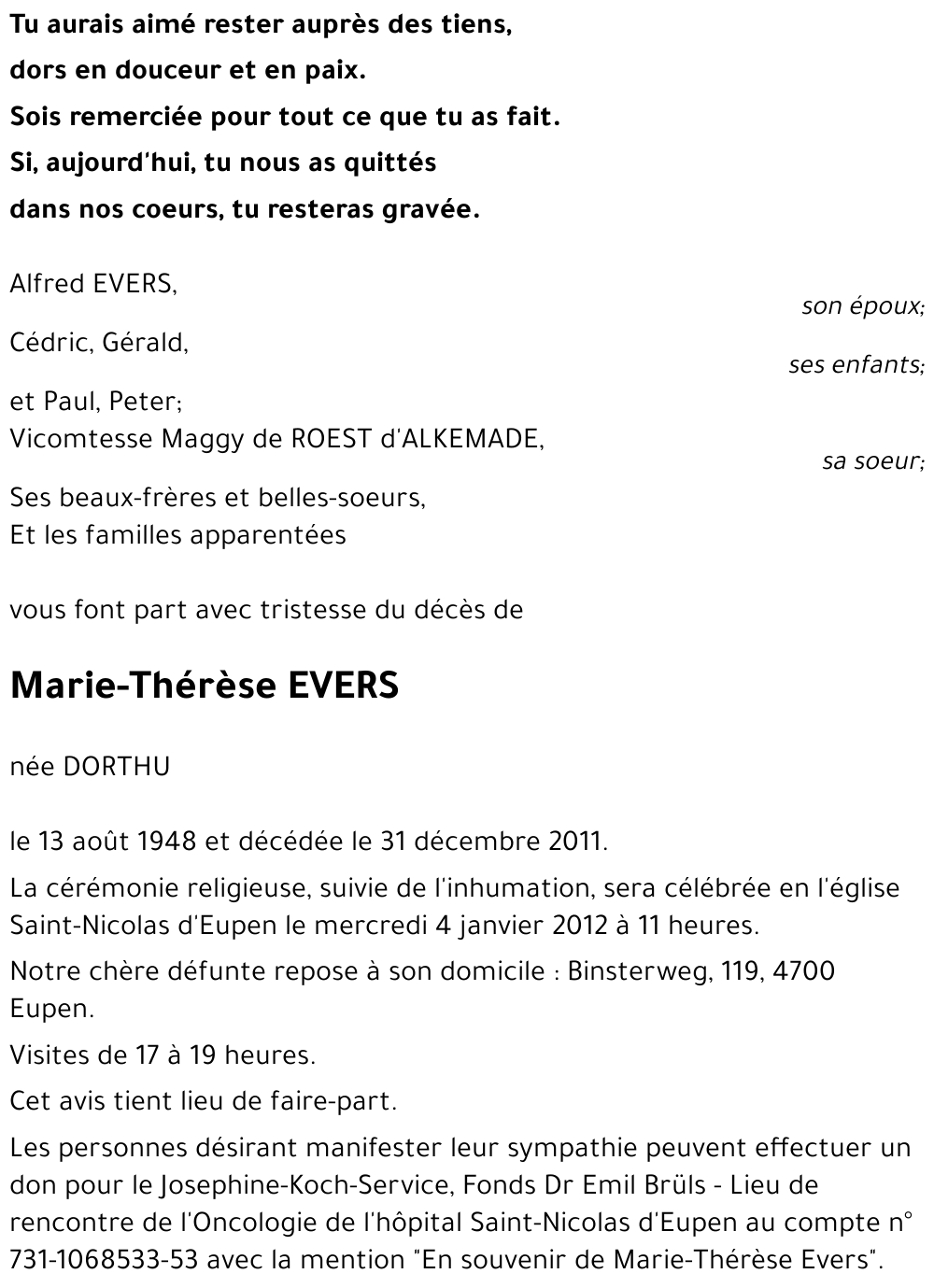 Marie-Thérèse EVERS