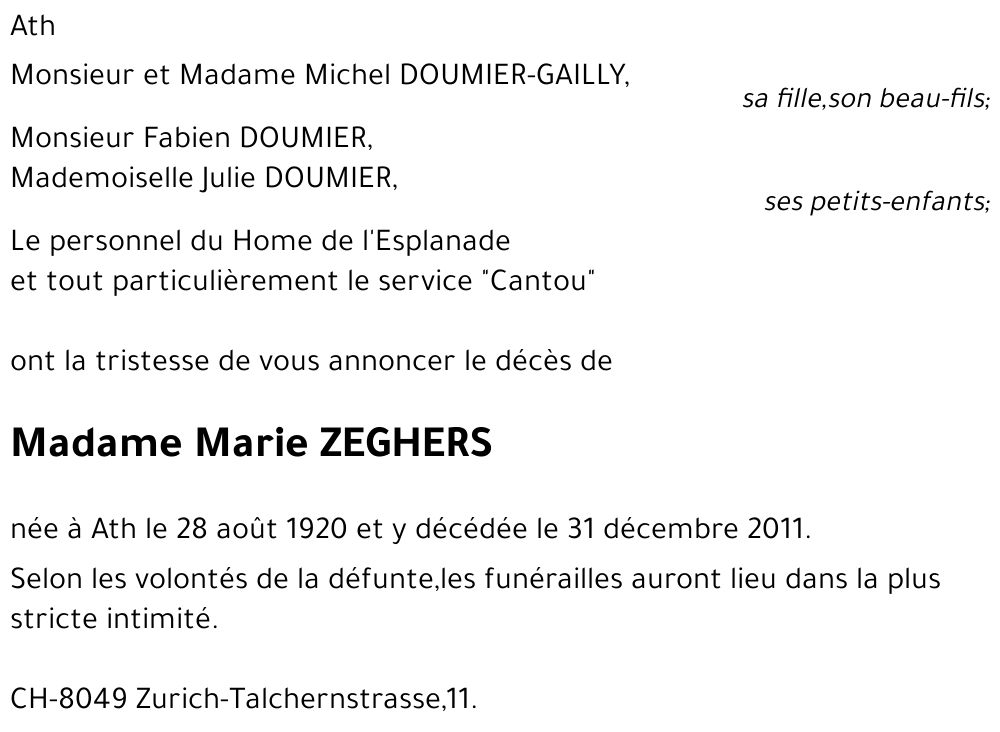 Marie Zeghers