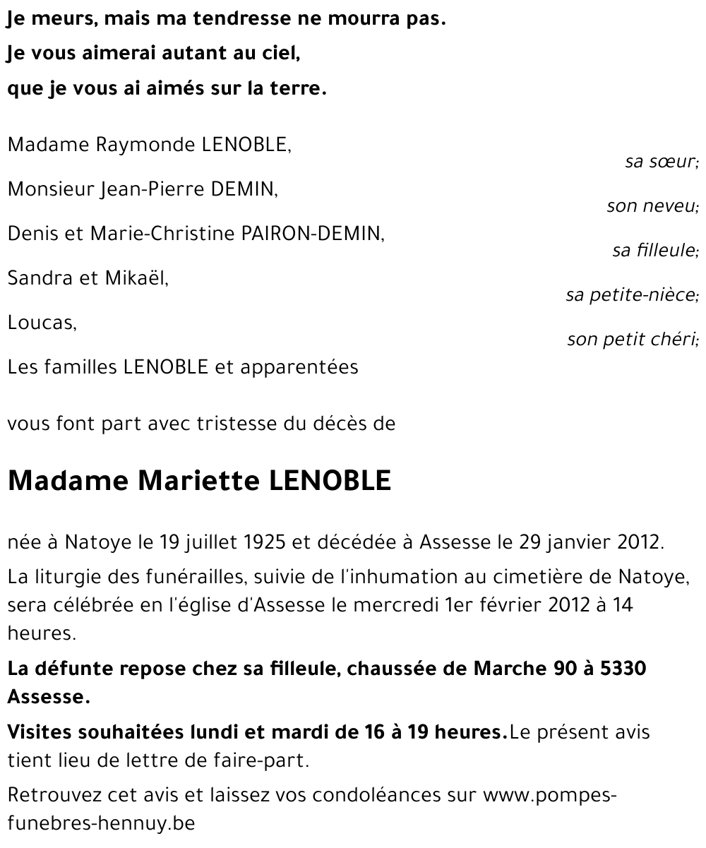 Mariette LENOBLE