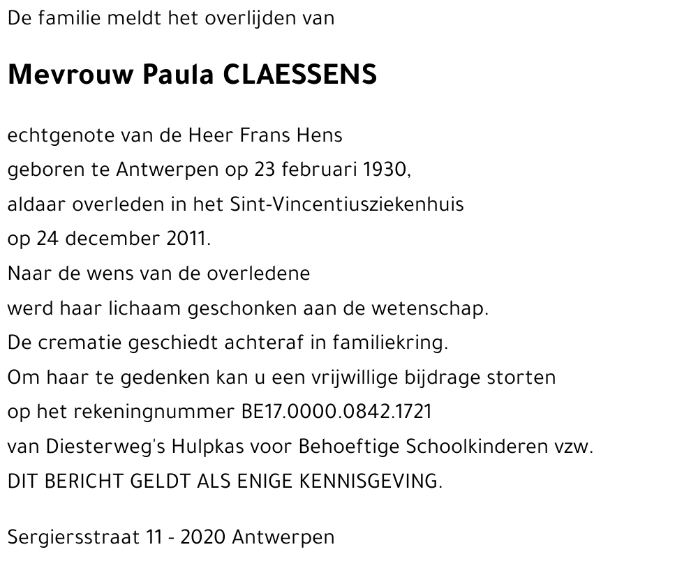 Paula CLAESSENS