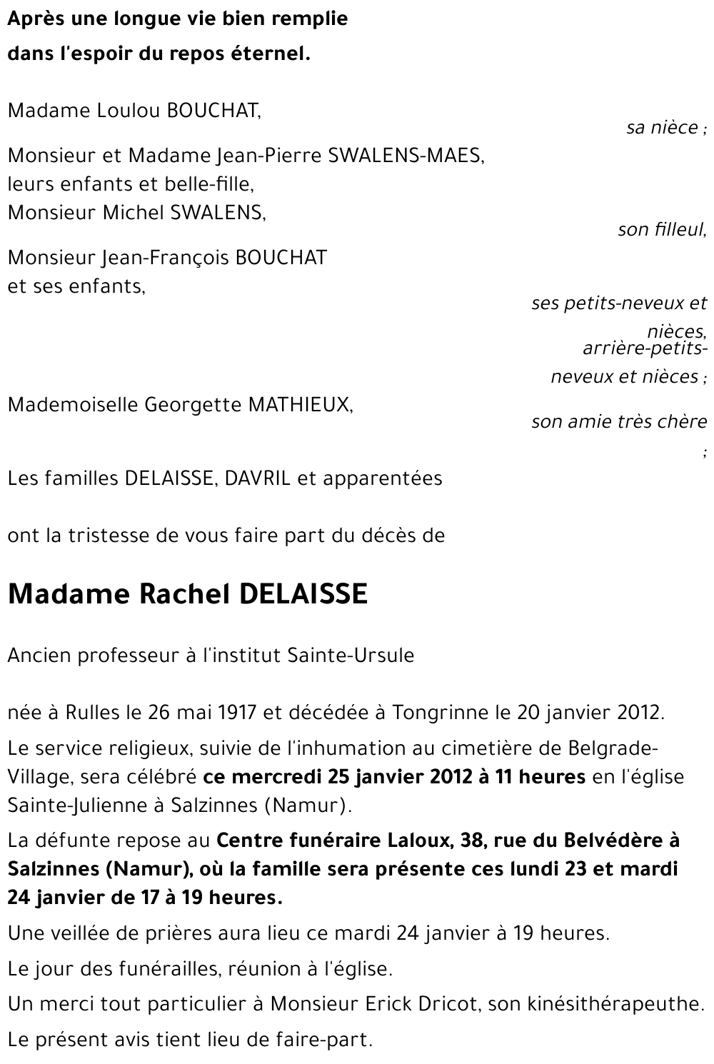 Rachel DELAISSE