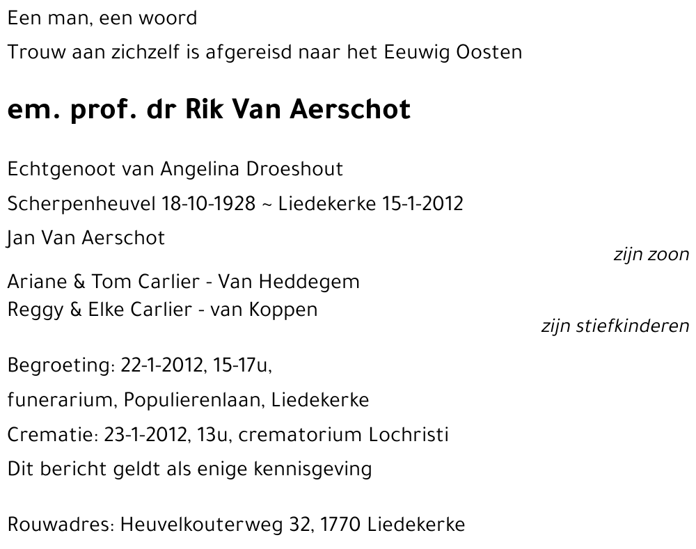 Rik VAN AERSCHOT