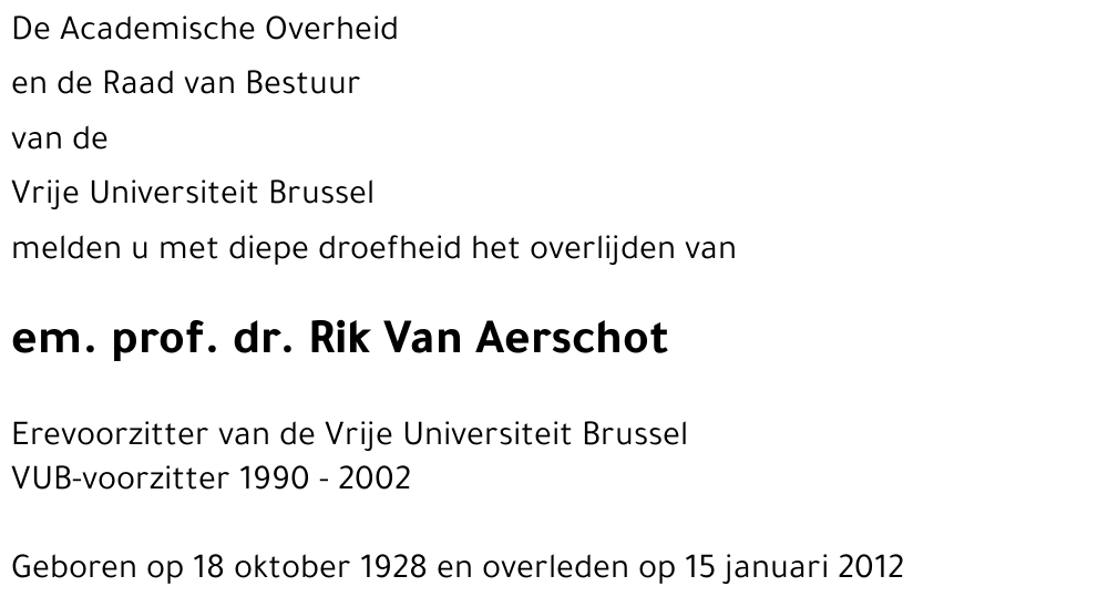 Rik VAN AERSCHOT