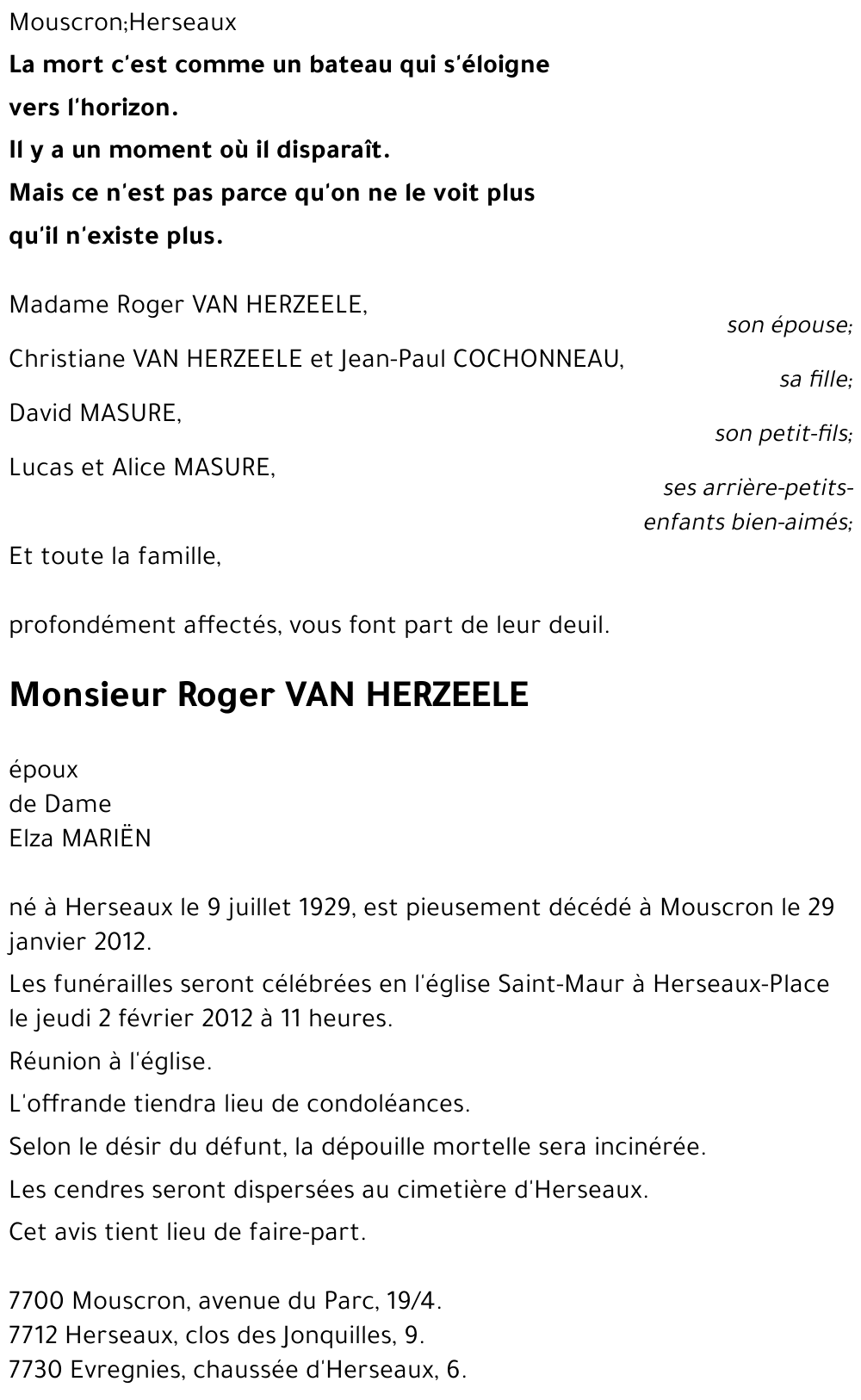 Roger VAN HERZEELE