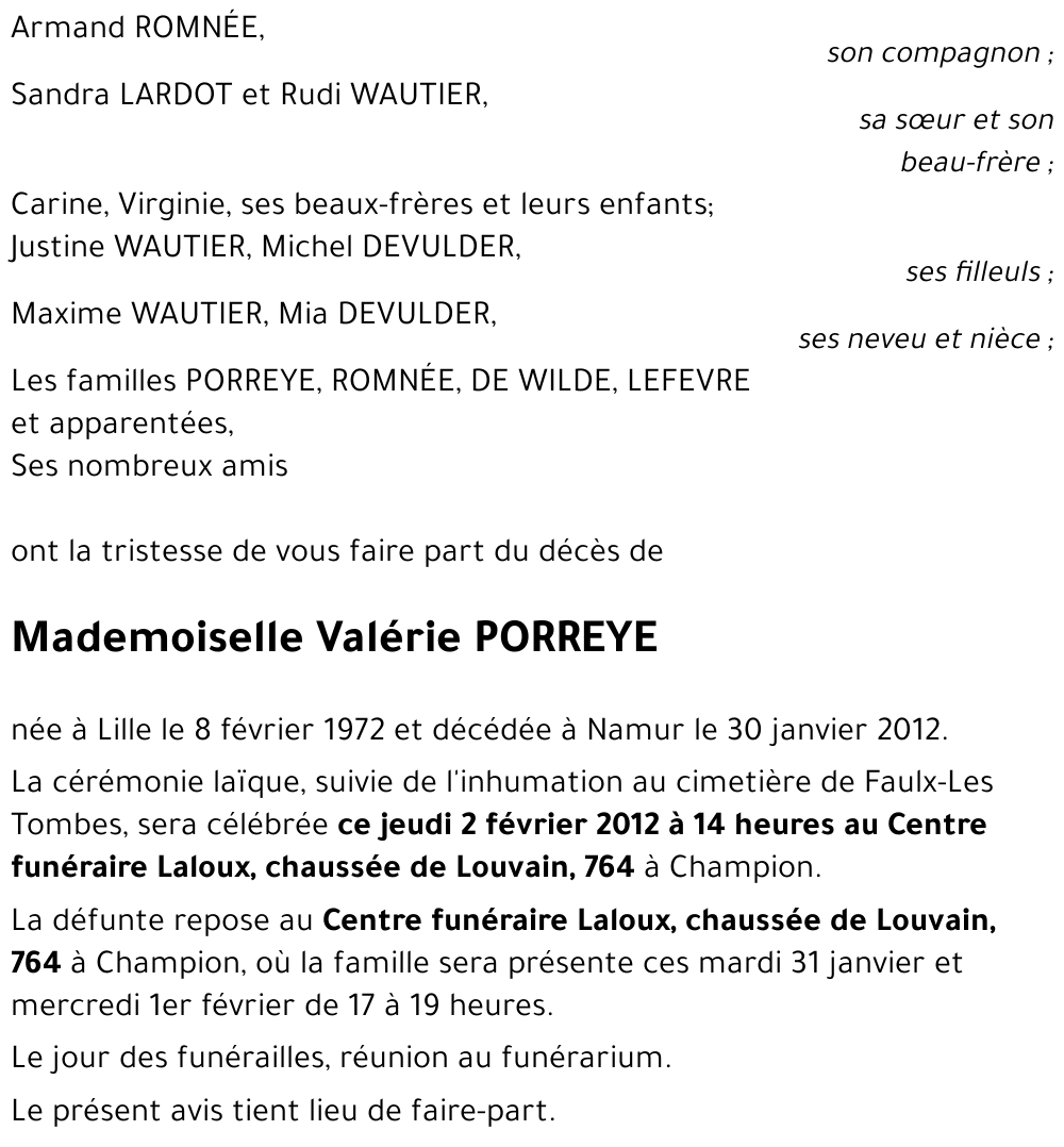 Valérie PORREYE