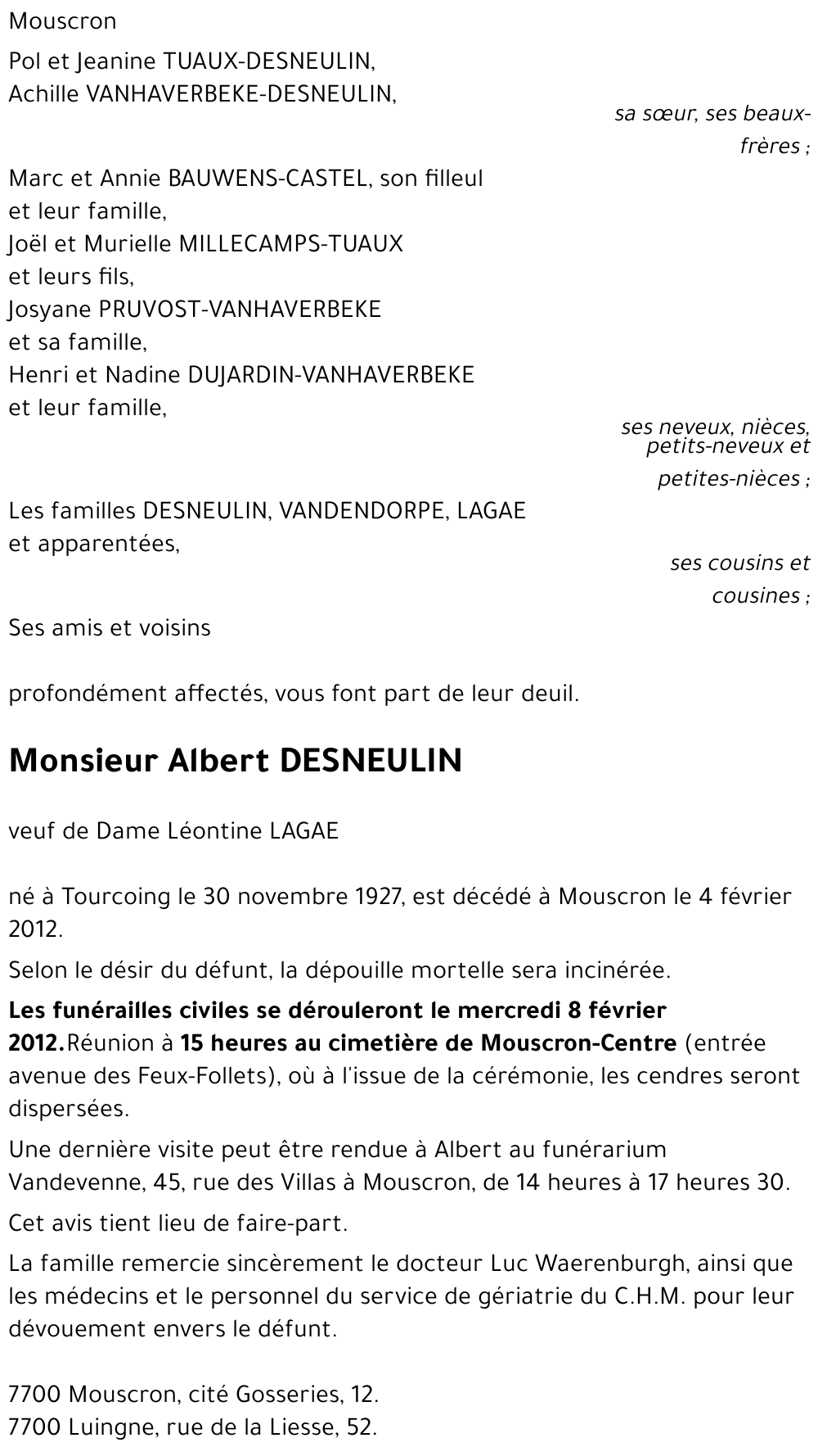 Albert DESNEULIN