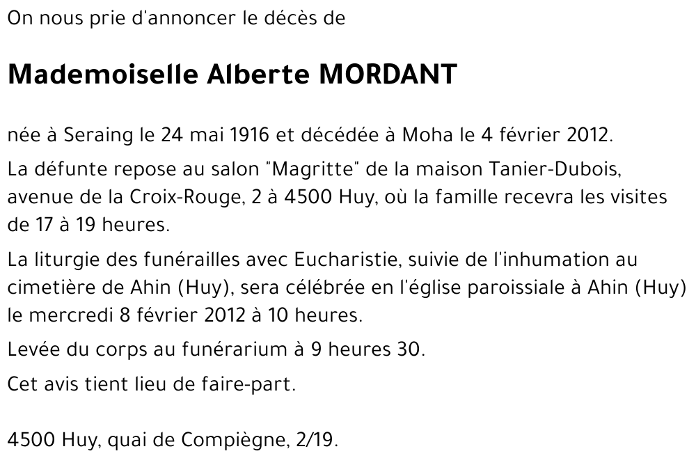 Alberte MORDANT