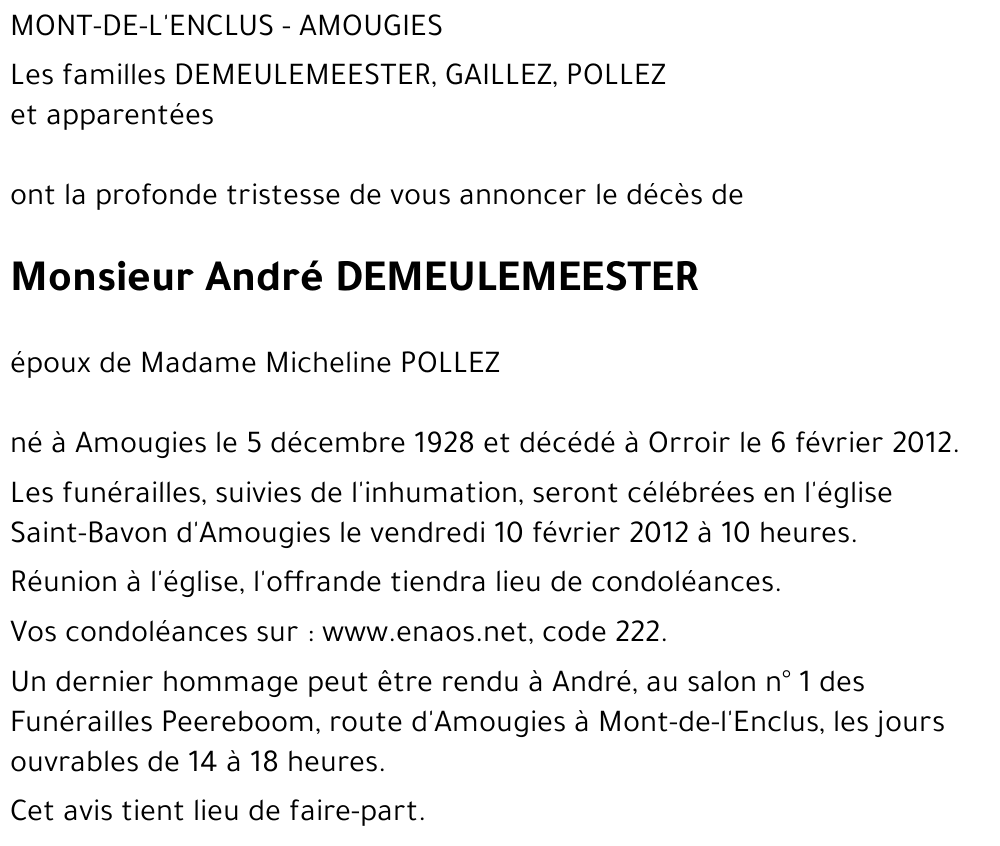 André DEMEULEMEESTER