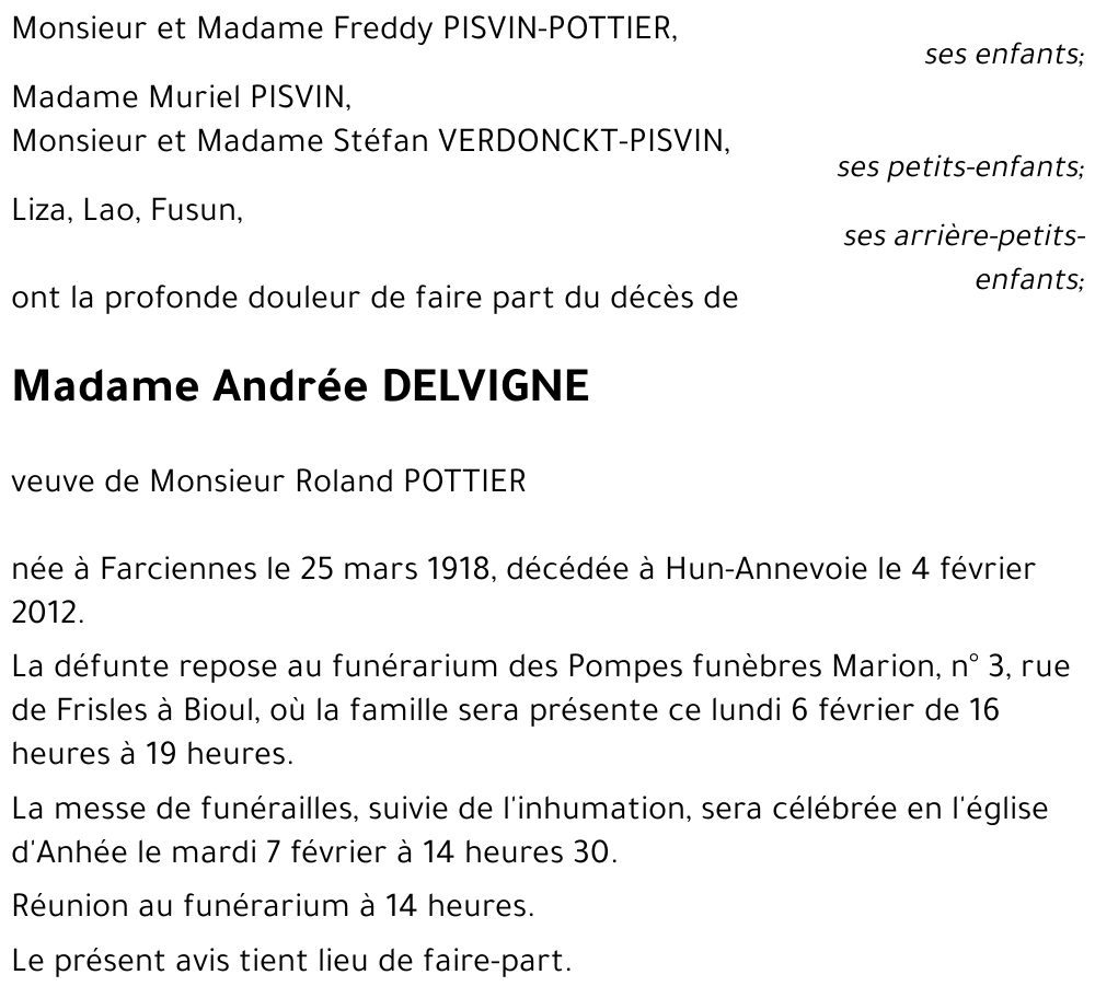 Andrée DELVIGNE