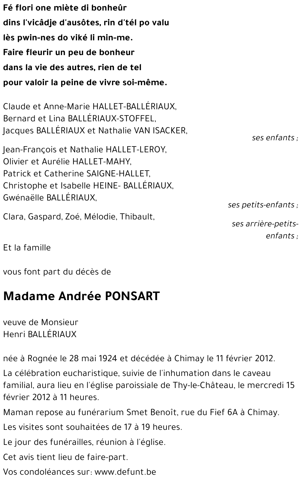 Andrée PONSART