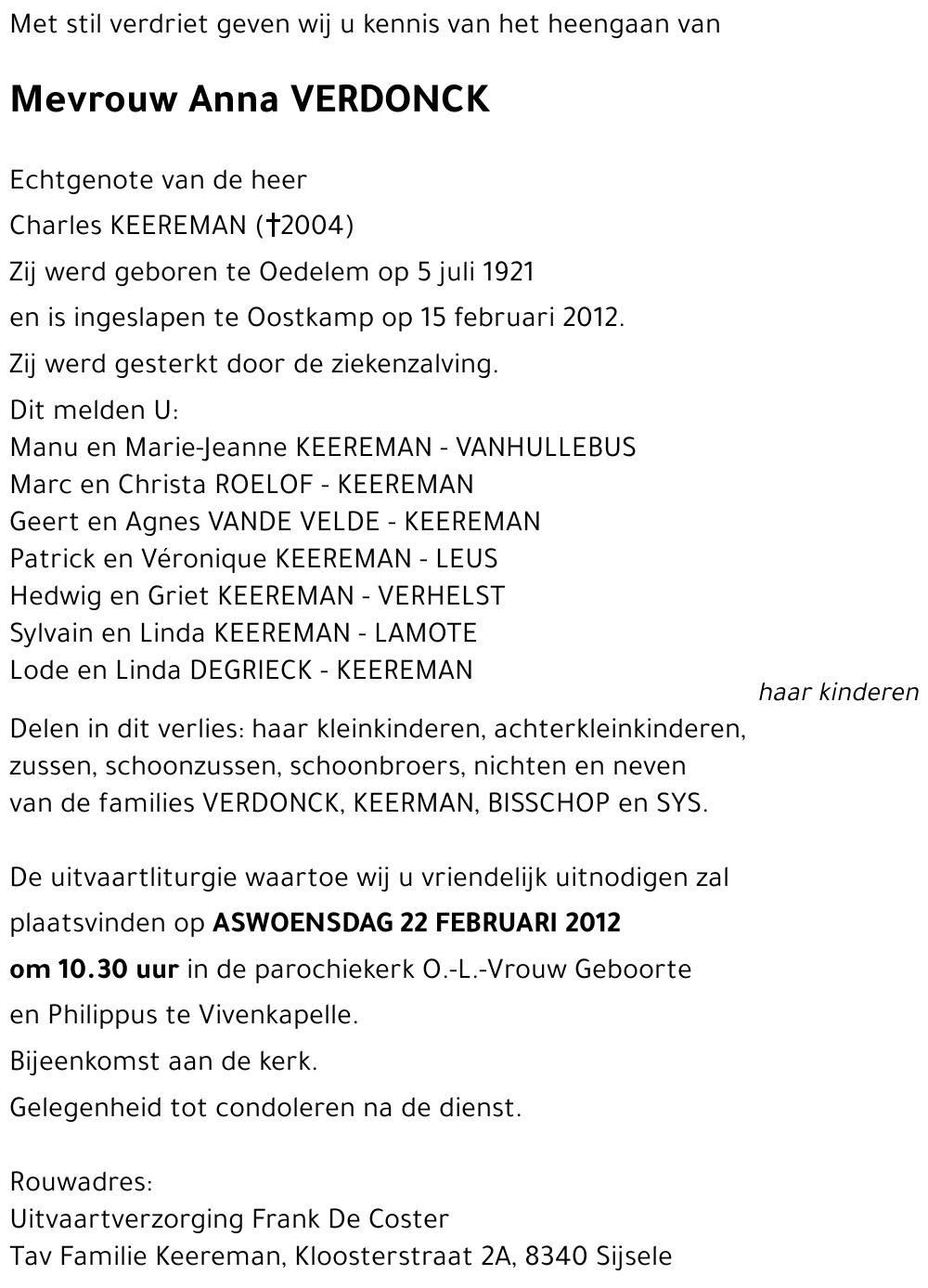 Anna VERDONCK
