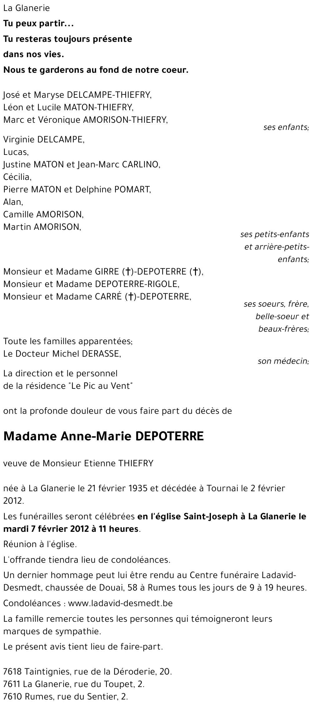 Anne-Marie DEPOTERRE