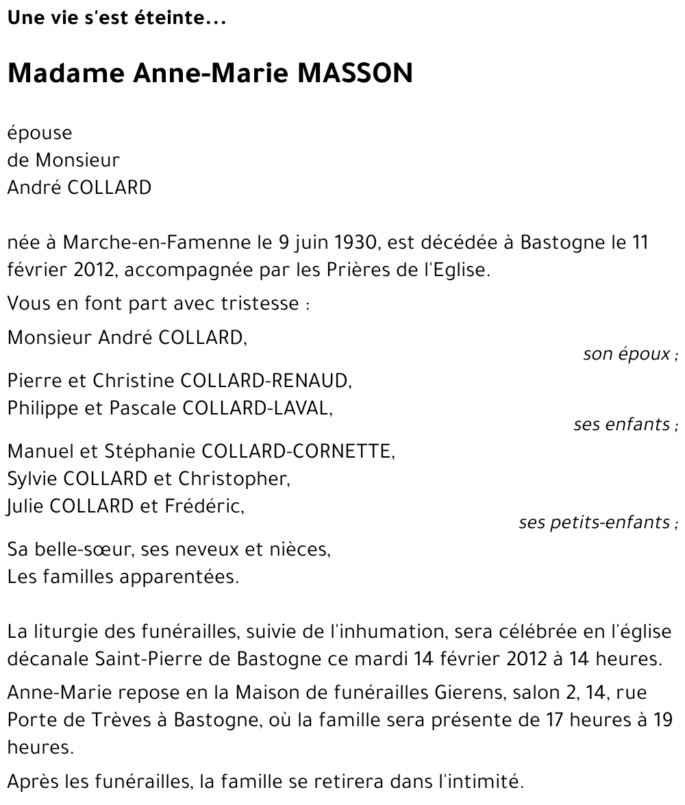 Anne-Marie MASSON