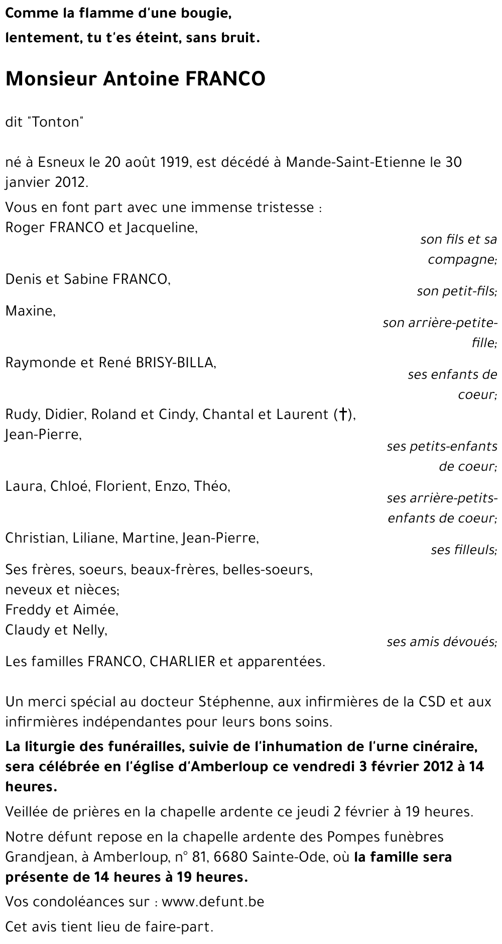 Antoine FRANCO