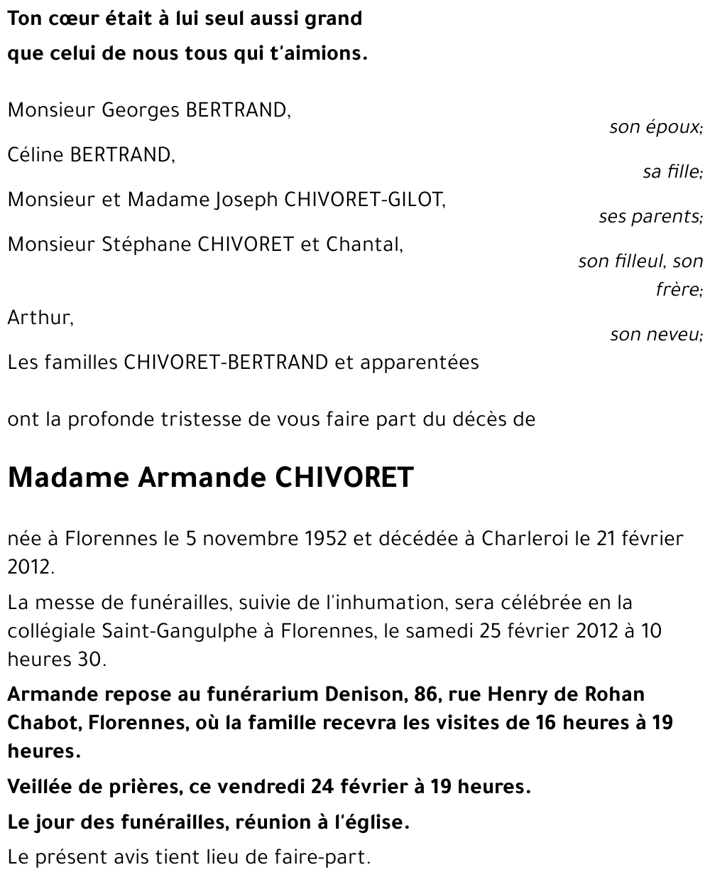 Armande CHIVORET