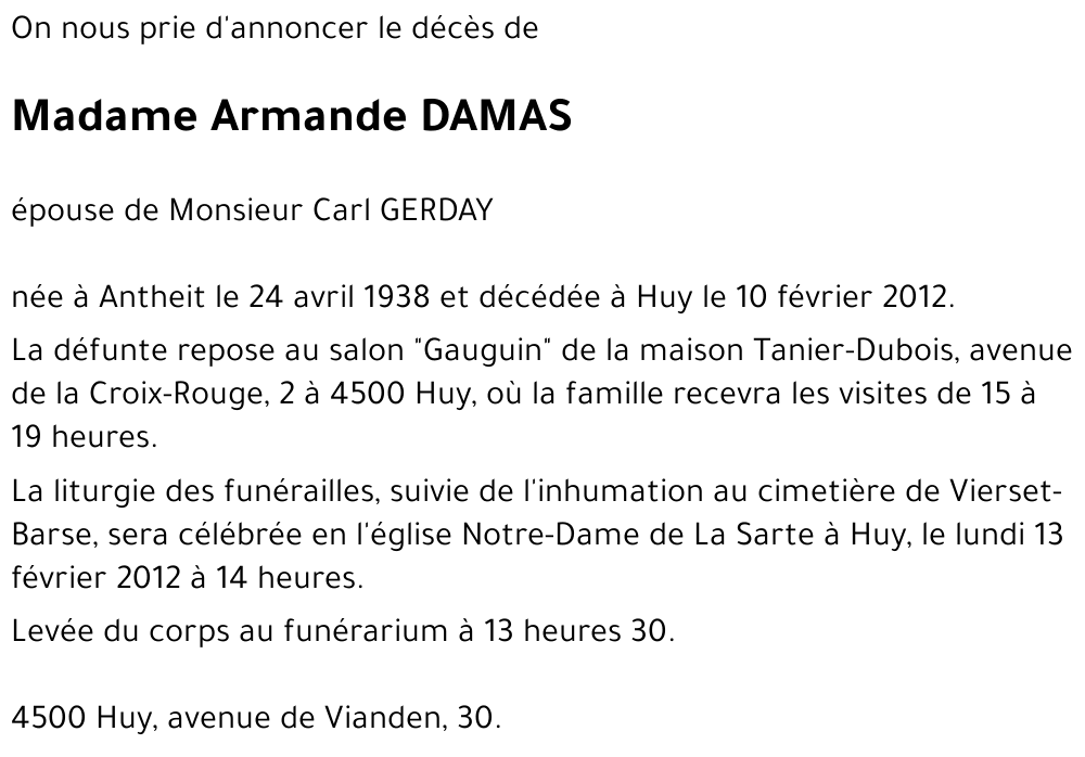 Armande DAMAS