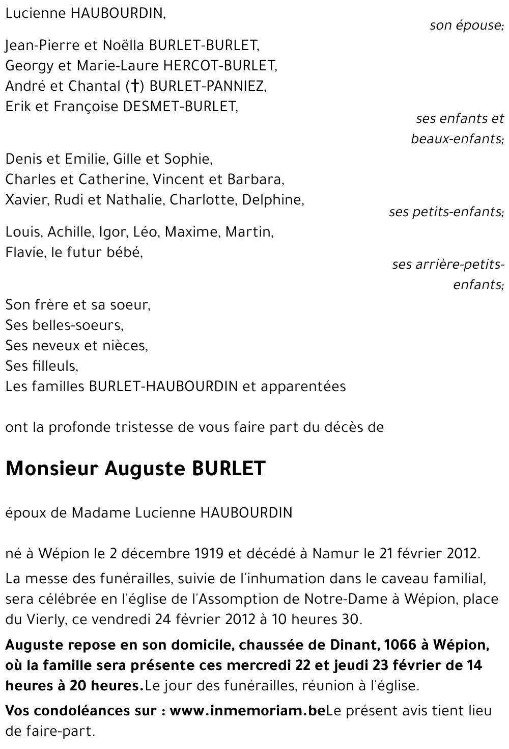 Auguste BURLET