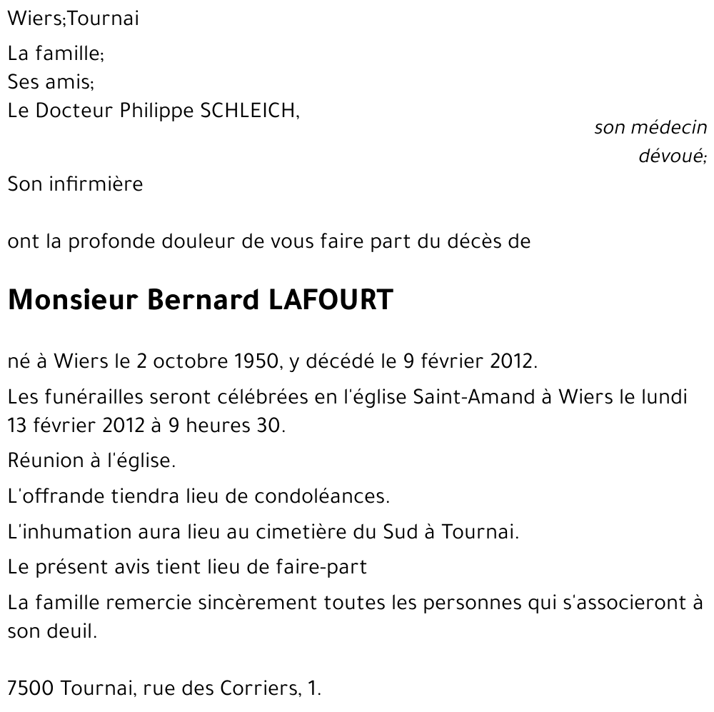 Bernard LAFOURT
