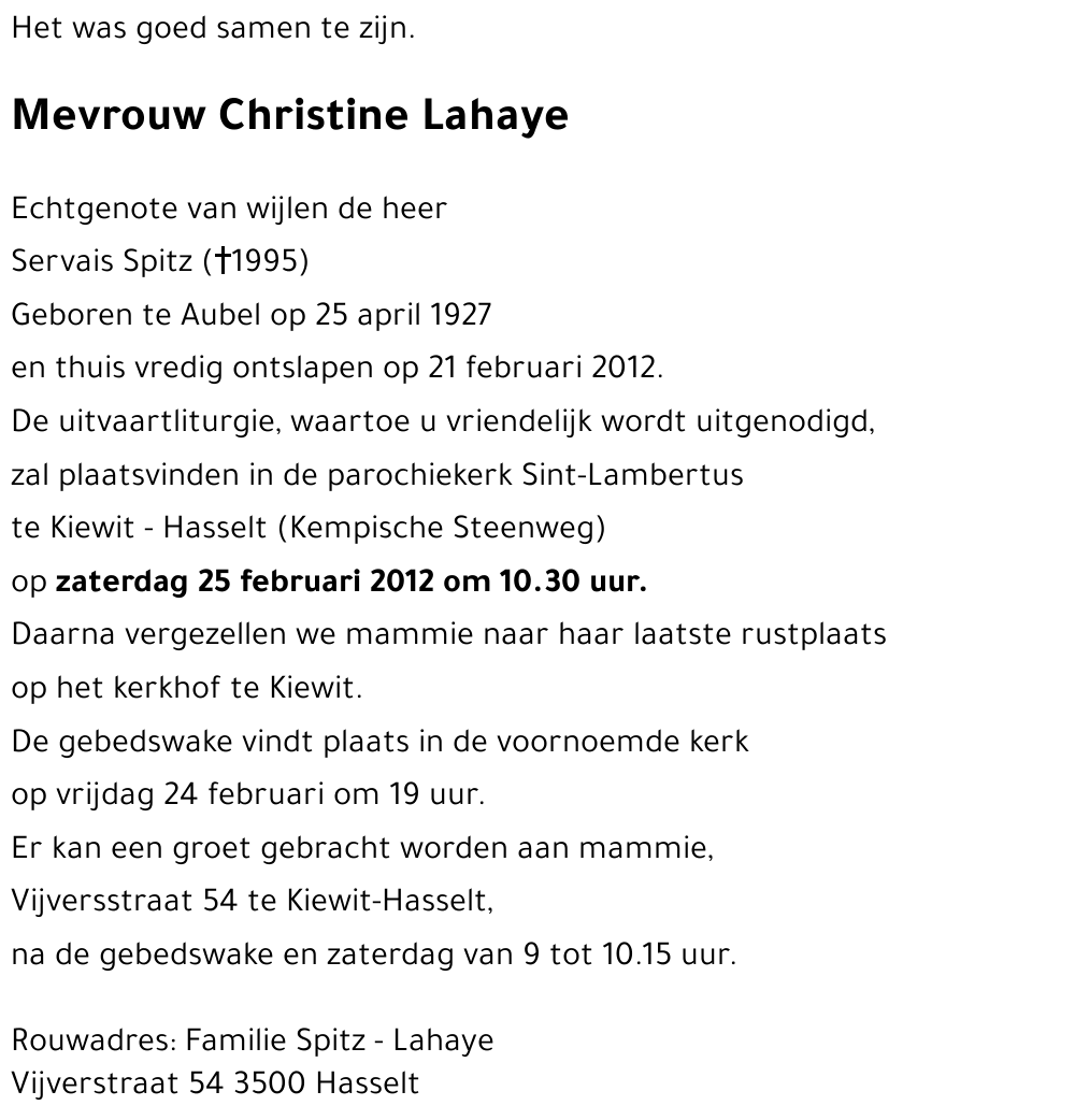 Christine Lahaye