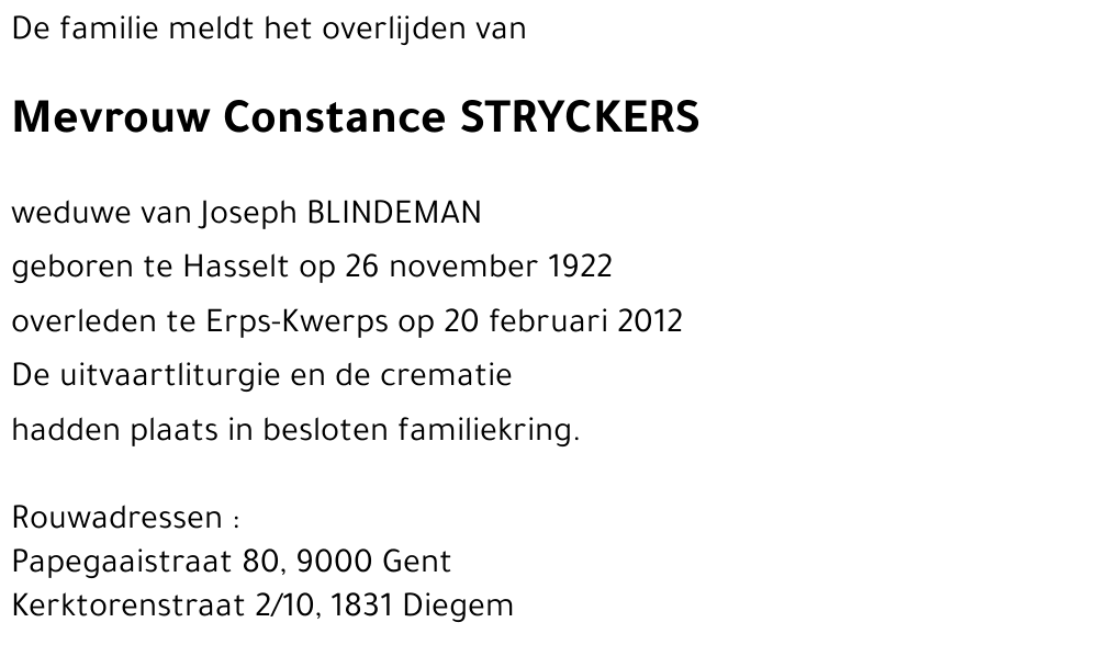 Constance STRYCKERS