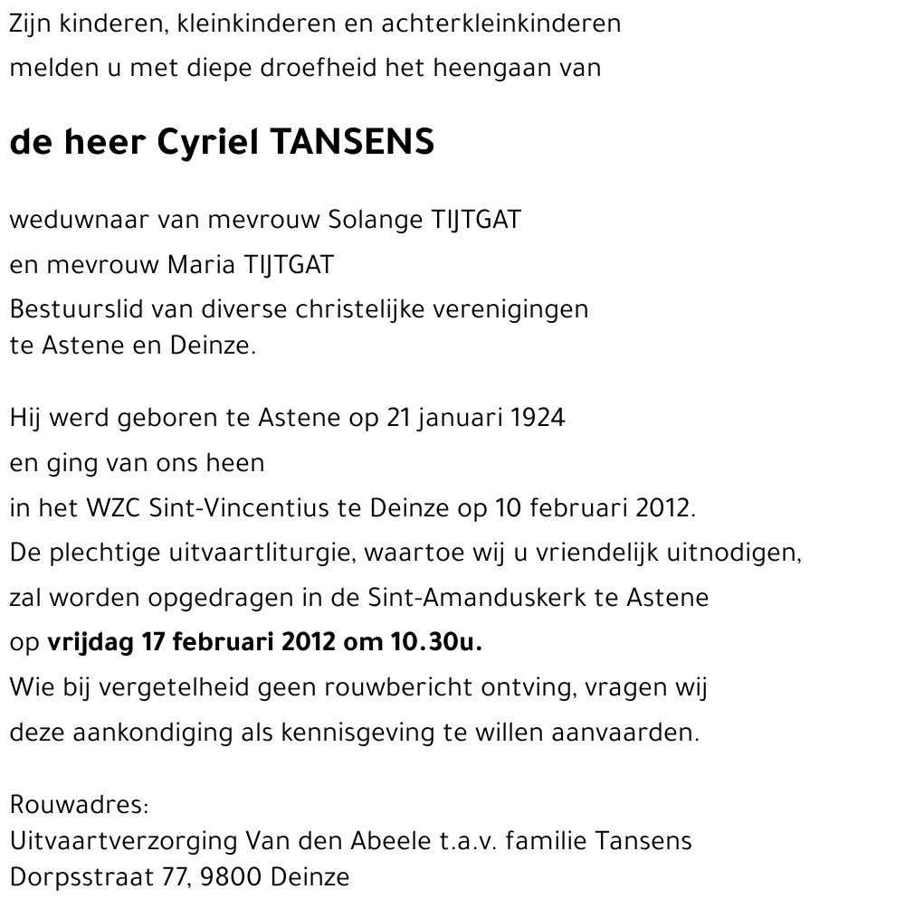 Cyriel Tansens