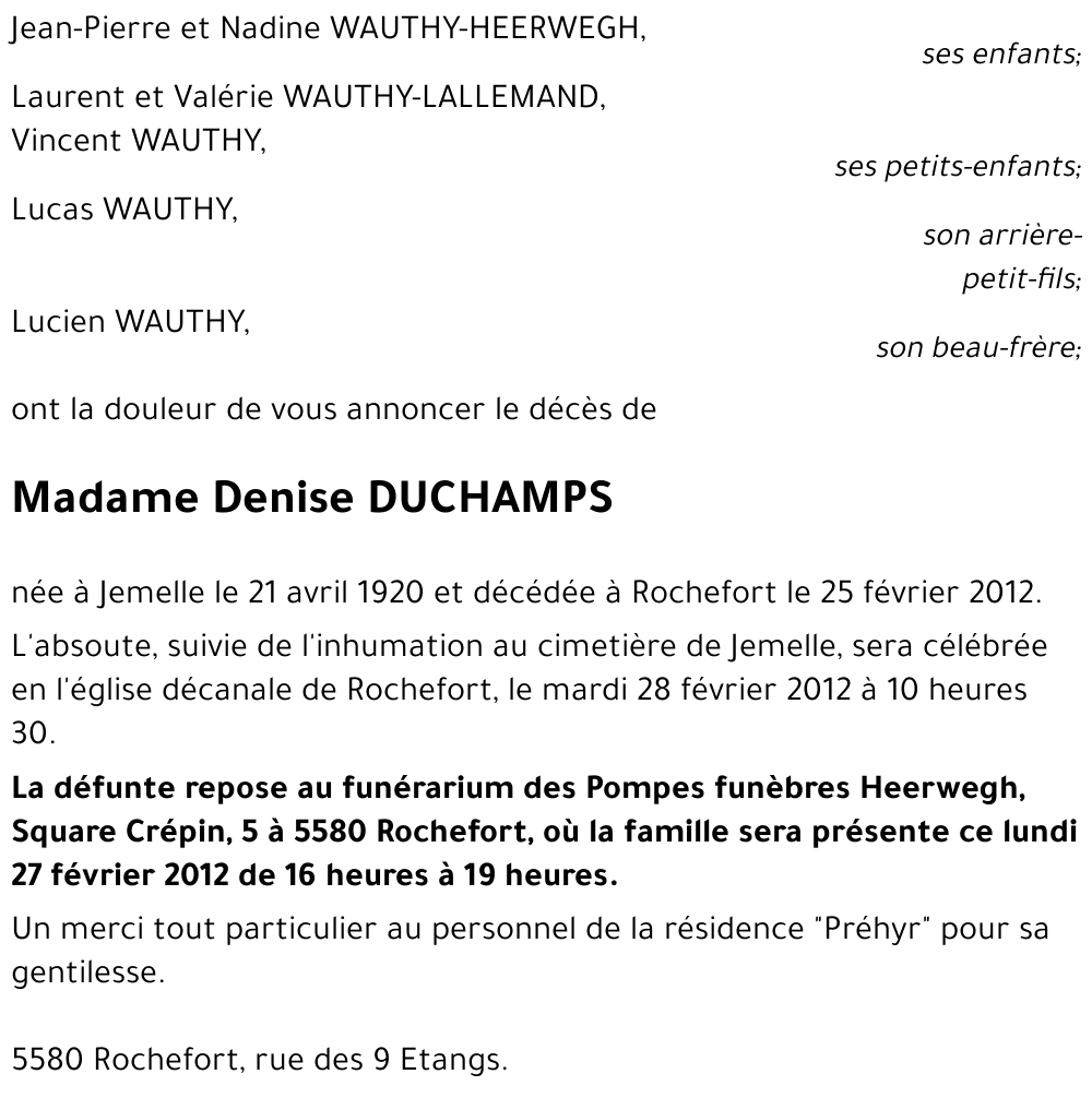 Denise DUCHAMPS