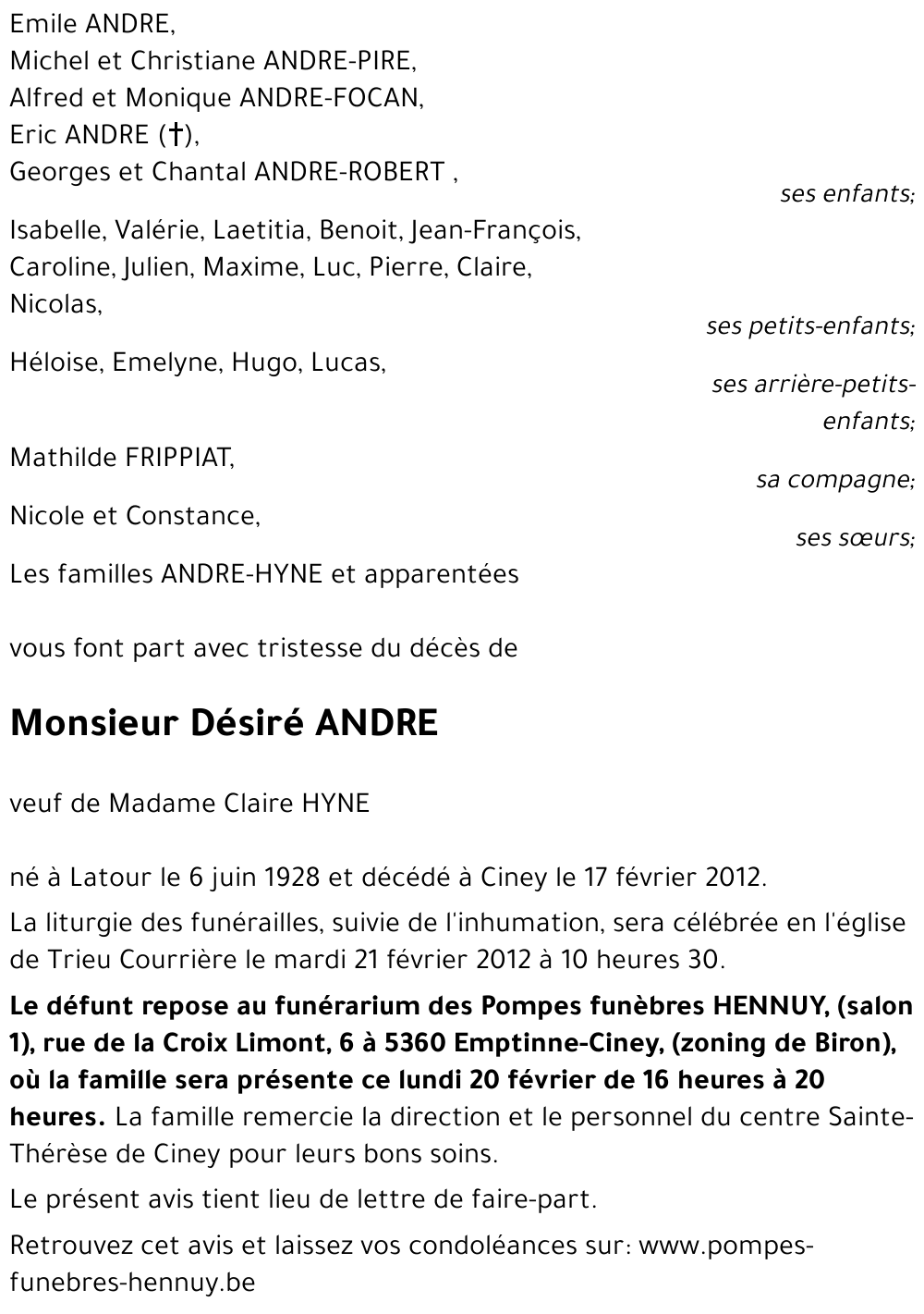 Désiré ANDRE