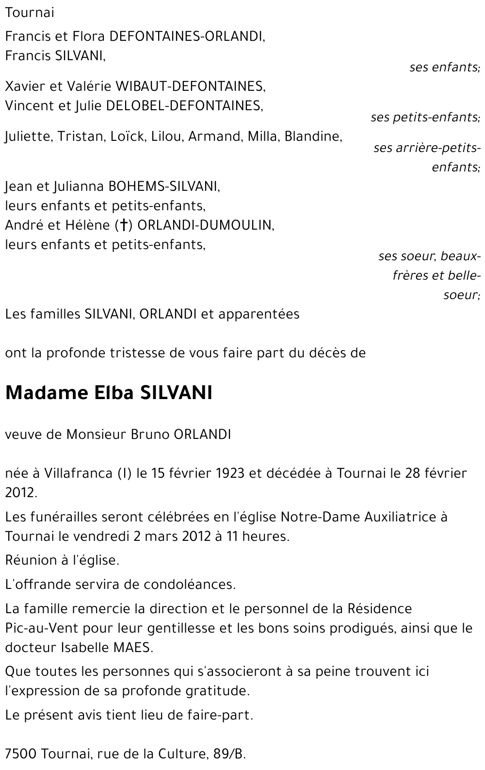 Elba SILVANI