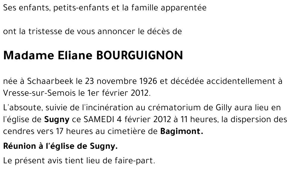 Eliane BOURGUIGNON