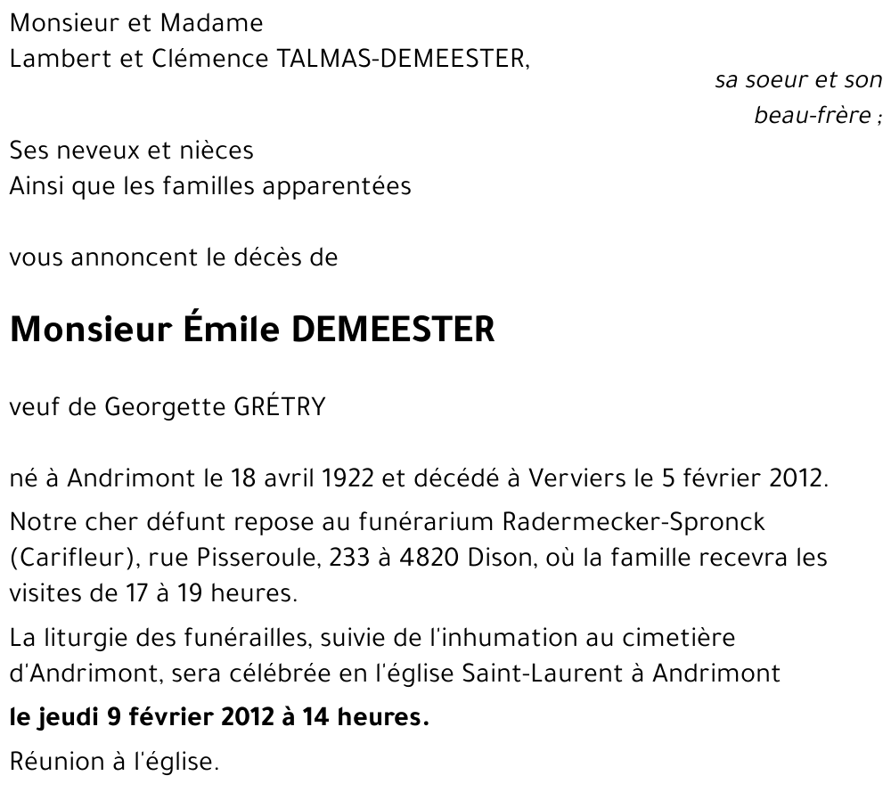 Emile DEMEESTER