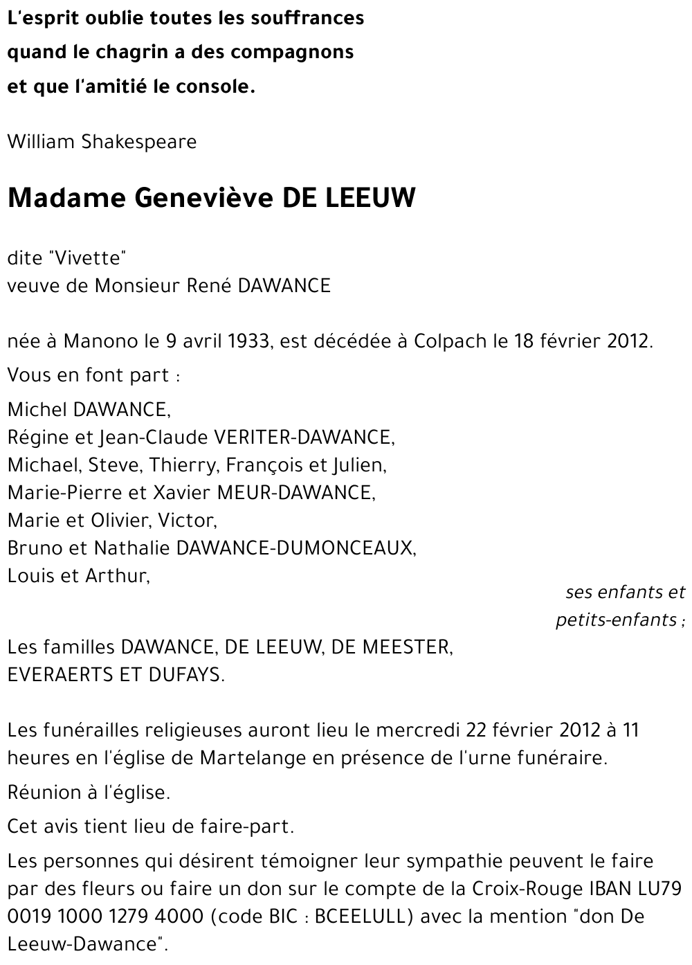 Geneviève DE LEEUW