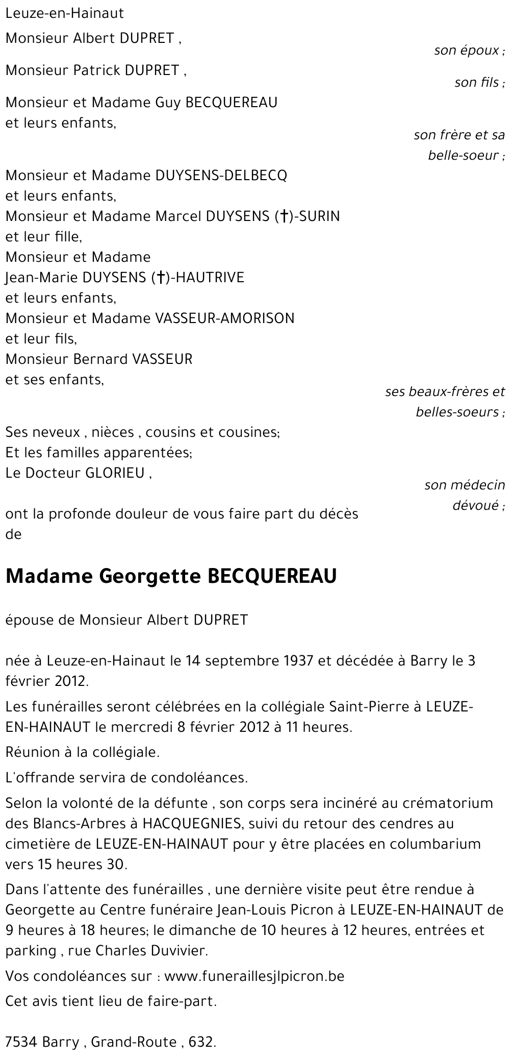 Georgette BECQUEREAU