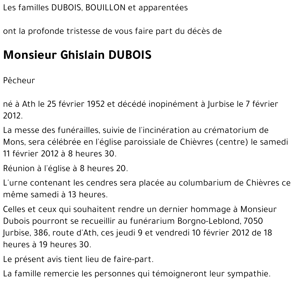 Ghislain DUBOIS