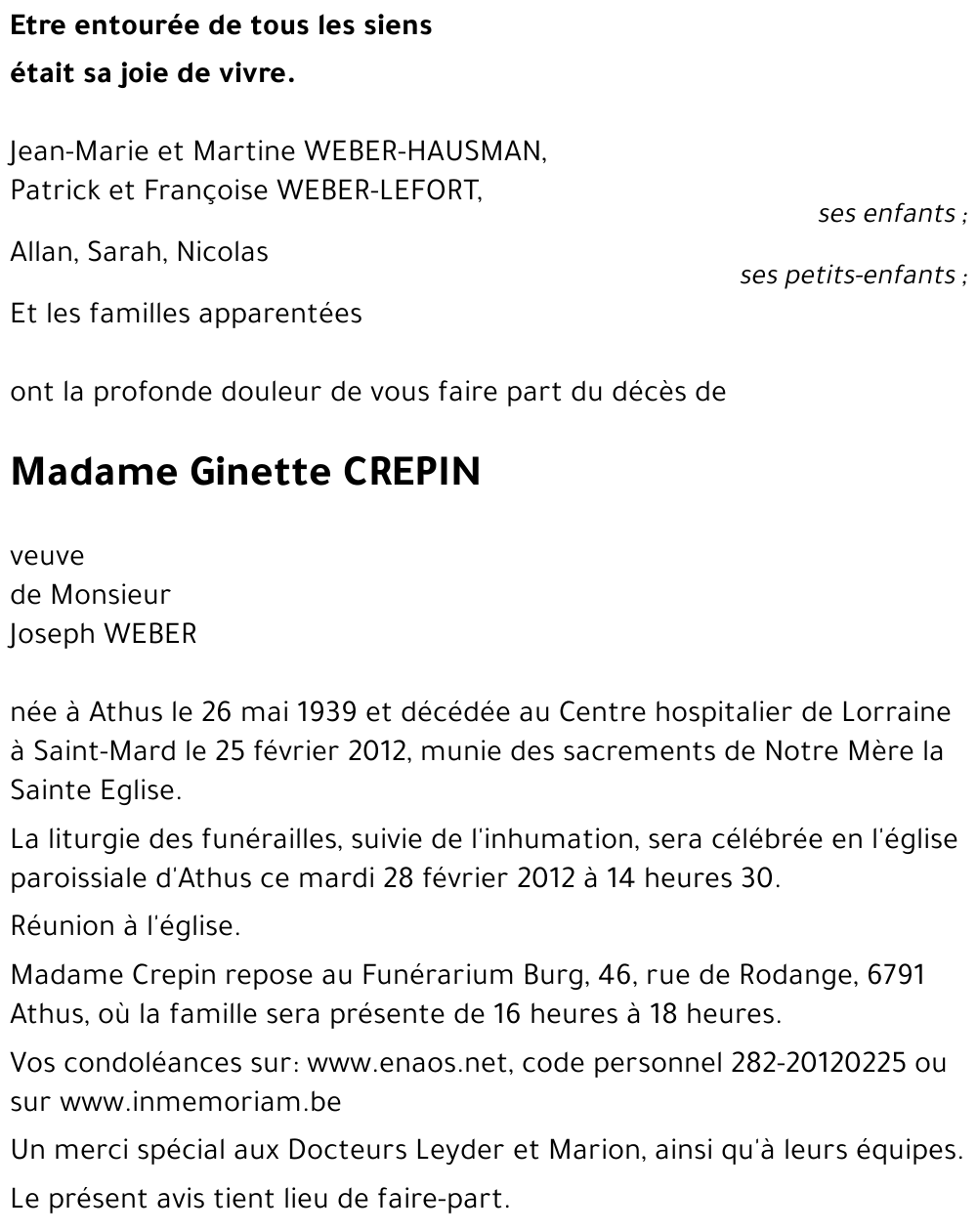 Ginette CREPIN