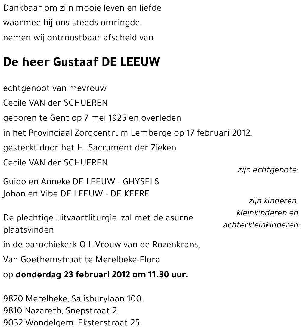 Gustaaf DE LEEUW