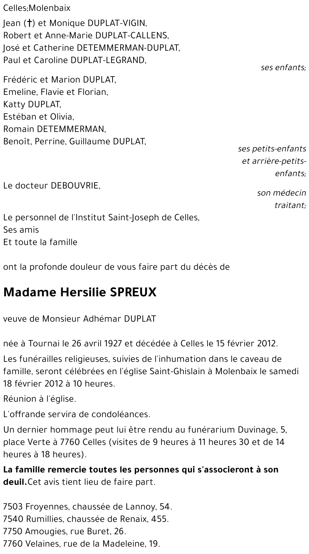 Hersilie SPREUX