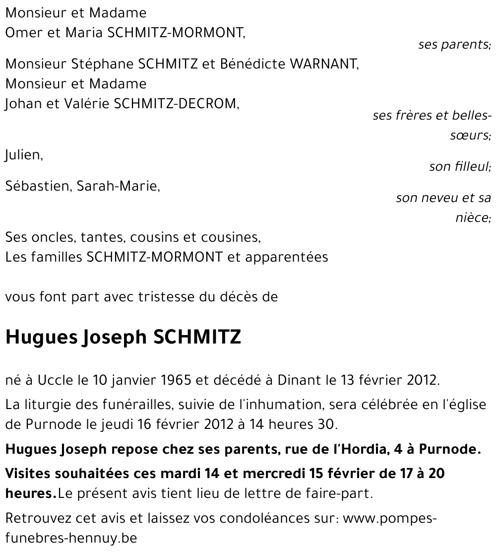 Hugues Joseph SCHMITZ