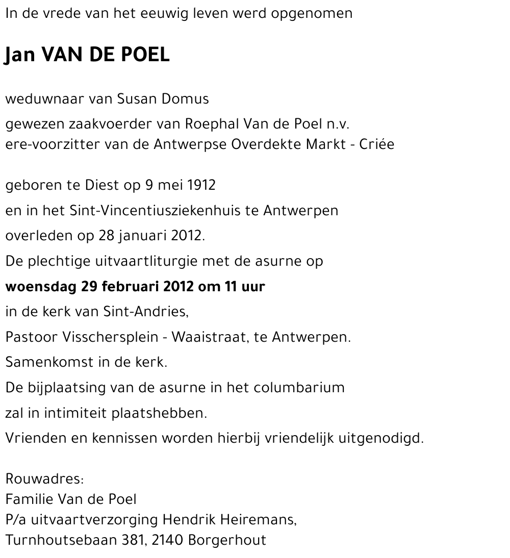 Jan VAN DE POEL