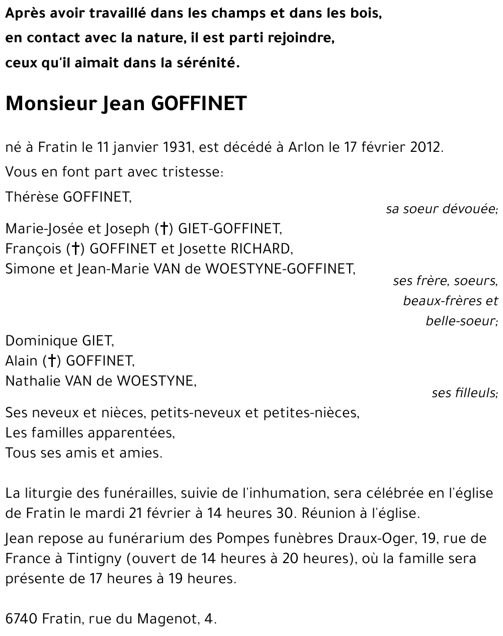 Jean GOFFINET