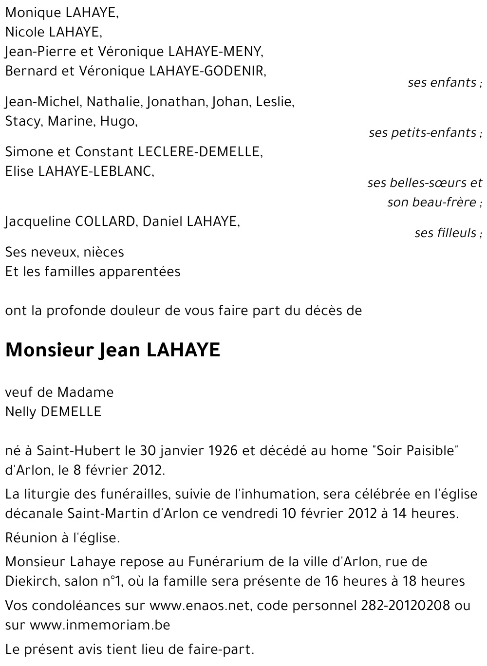 Jean LAHAYE