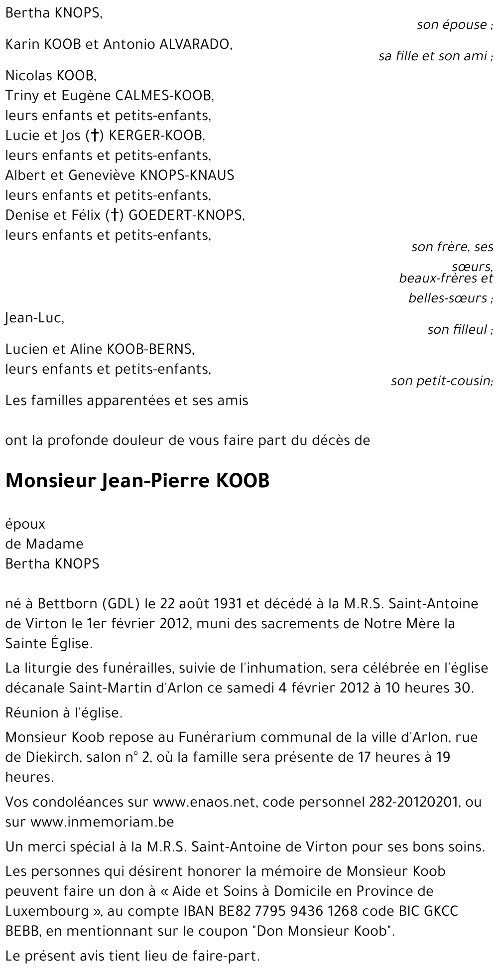 Jean-Pierre KOOB