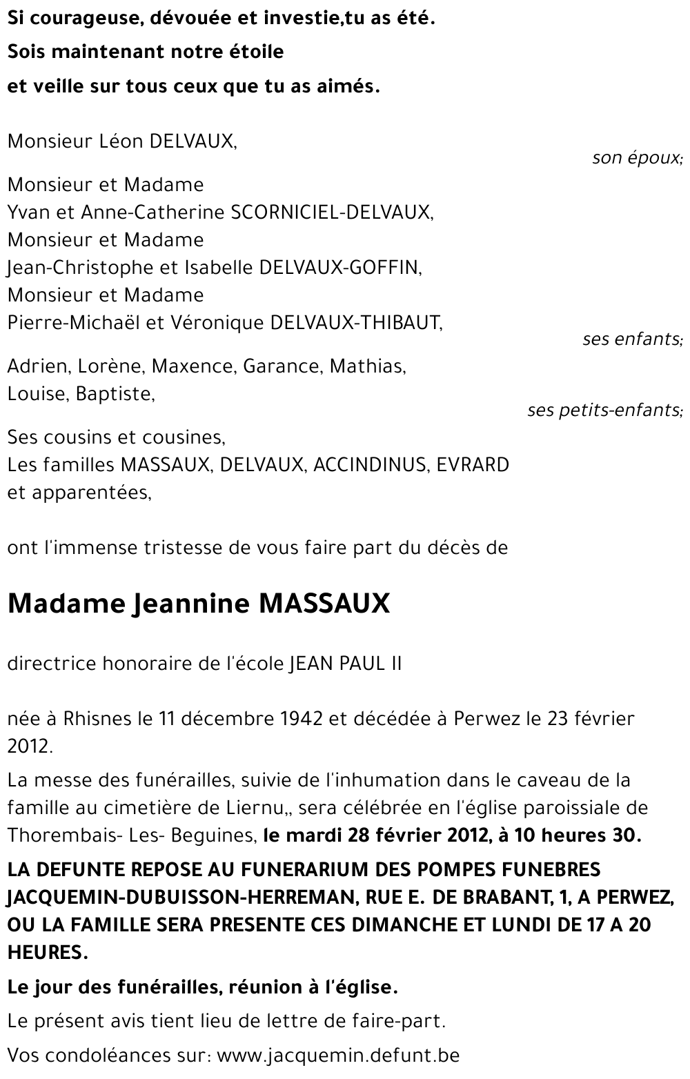 Jeannine MASSAUX