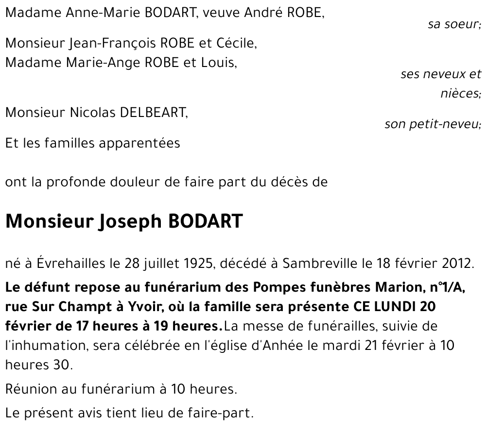 Joseph BODART