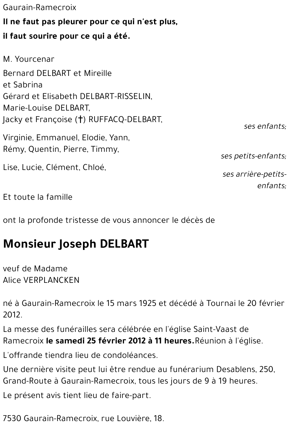 Joseph DELBART