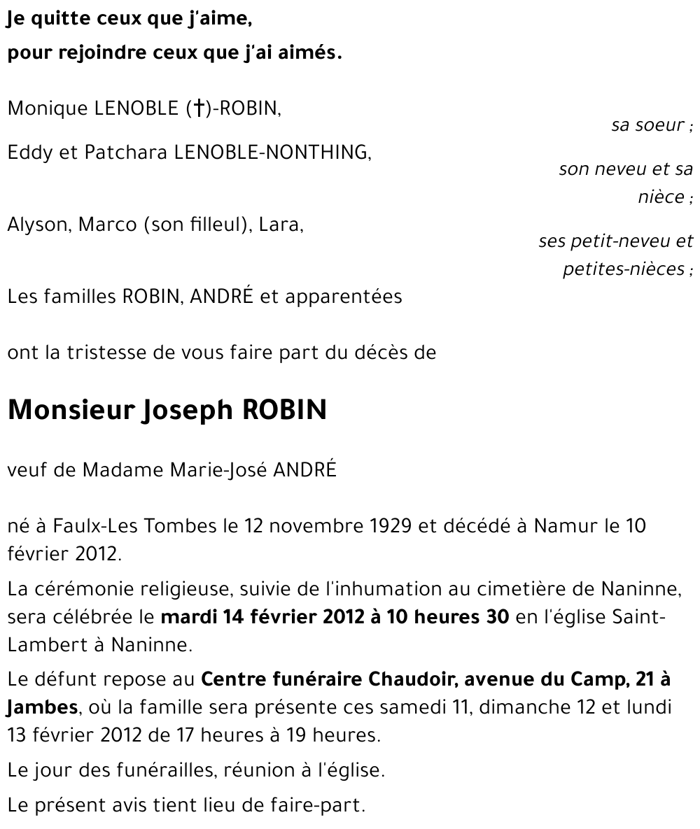 Joseph ROBIN