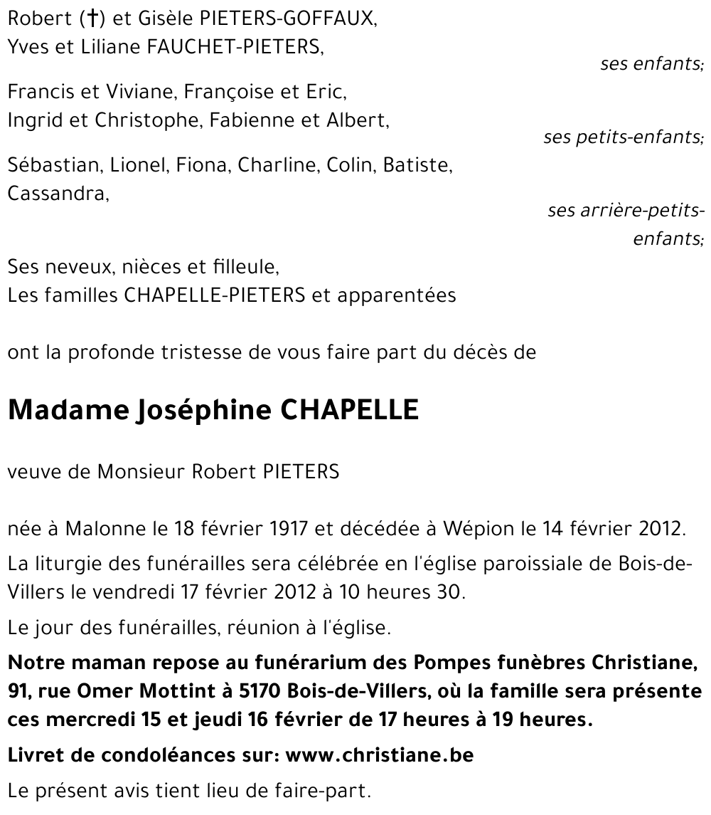 Joséphine CHAPELLE