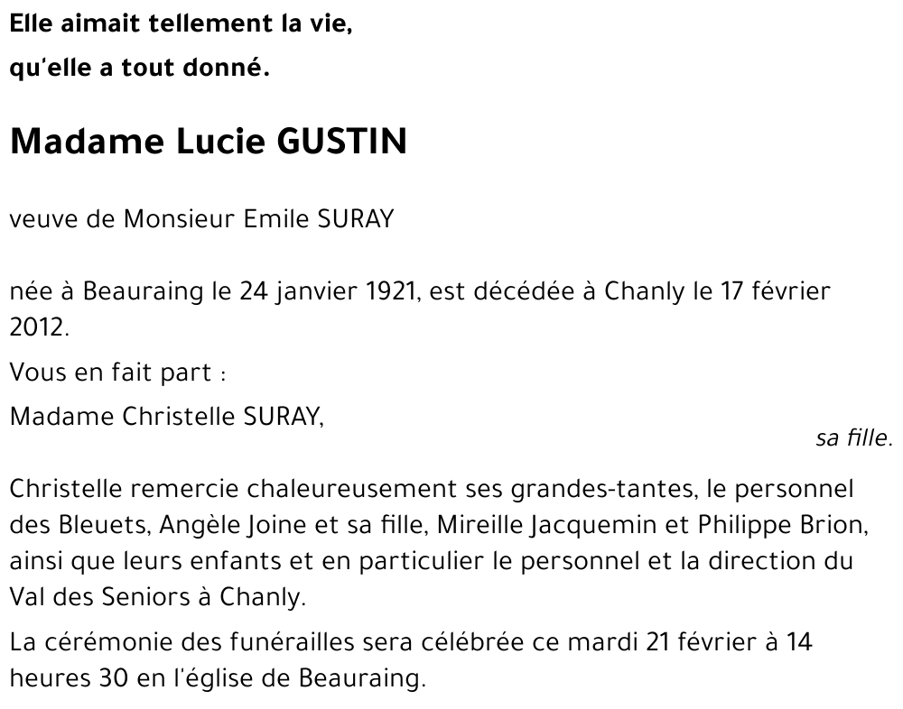 Lucie GUSTIN